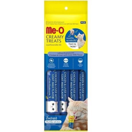 MEO CREAMY TREAT CHICKEN  LIVER & GOAT MILK ( 4 TUBES IN 1 PACK )