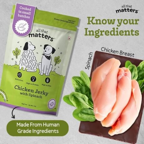 ALL THAT MATTERS CHICKEN JERKY WITH SPINACH DOG TREATS