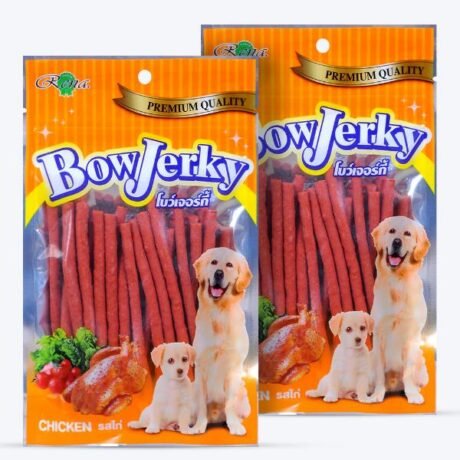 BOW JERKY CHICKEN JERKY STICKS DOG TREATS