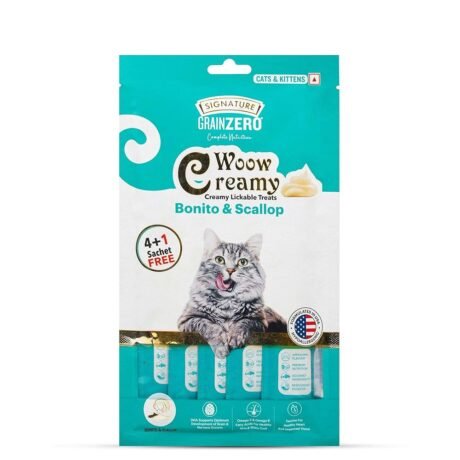 GRAIN ZERO BONITO & SCALLOP CAT CREAMY TREATS ( 75GM*5 STICKS )