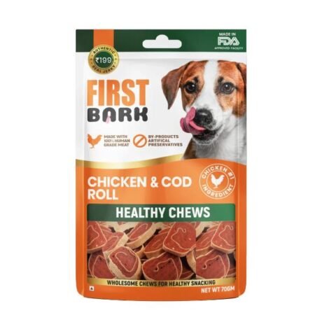 FIRST BARK CHICKEN & COD ROLL DOG TREATS