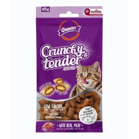 GNAWLERS CRUNCHY TENDER SALMON FOR CAT 65GM