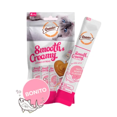GNAWLERS CAT CREAMY TREAT BONITO ( 4*15GM )