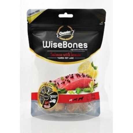 GNAWLERS WISE BONE SALMON WITH LEMON LARGE ( 2PCS) 200GM