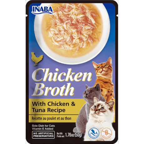 INABA CHICKEN BROTH WITH CHICKEN & TUNA RECIPE CAT WET FOOD
