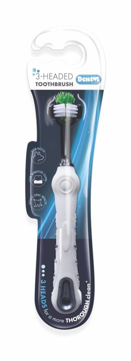 M-PETS 3-HEADED TOOTHBRUSH  FOR DOGS