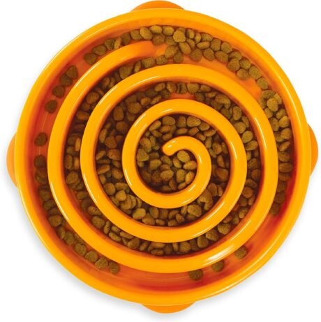 OUTWARD HOUND Fun Feeder Mini Slow Feed Bowl, Orange