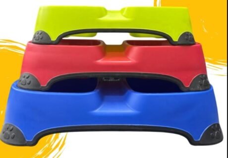 CANINE PLASTIC SQ DOUBLE BOWL