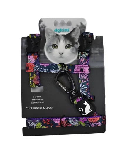 DOKITTI FLORAL BLISS CAT LEASH & HARNESS SET