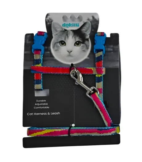 DOKITTI  COLOR POP CAT LEASH & HARNESS SET