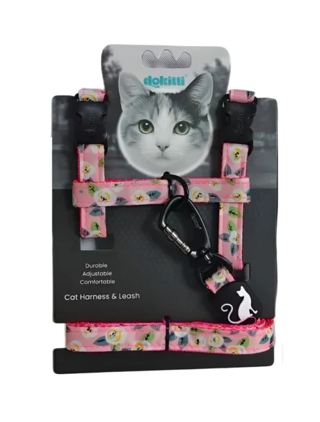 DOKITTI BLOSSOM CAT LEASH & HARNESS SET
