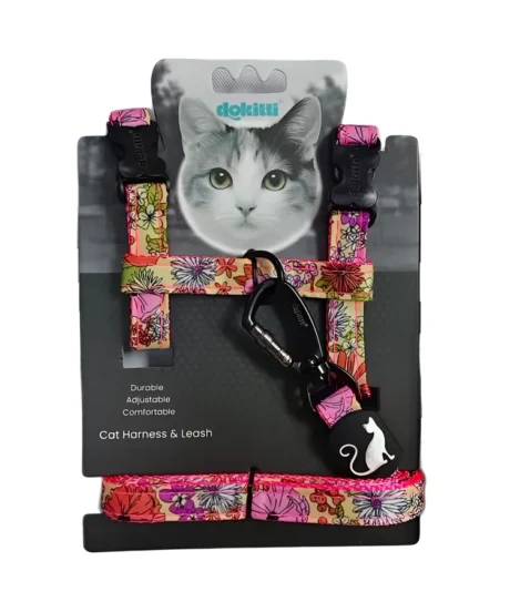 DOKITTI FLORAL BLISS CAT LEASH & HARNESS SET