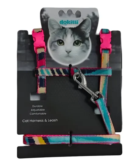 DOKITTI COLOR POP CAT LEASH & HARNESS SET