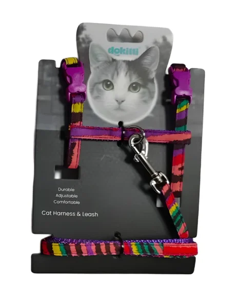 DOKITTI COLOR POP CAT LEASH & HARNESS SET