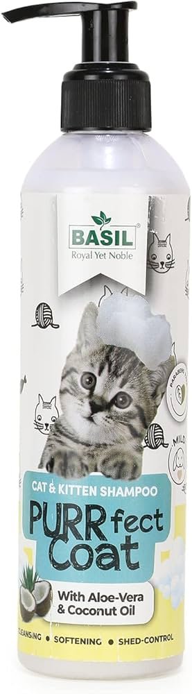 BASIL PURRFECT COAT CAT & KITTEN SHAMPOO