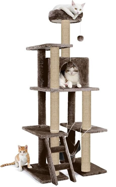 Mellifluous Stairs Fur Fabric Multistory Kitten Cat Tree - Condo