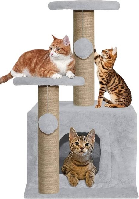 Soft Fur Activity Cat Tree -Toys for Cats