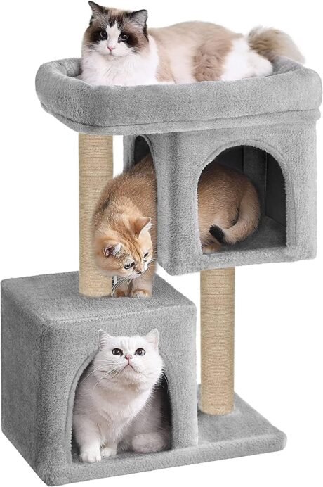 Condo Cat Kitten Activity Tree  Plush Fabric Detachable Bed Jute Rope Scratching Post