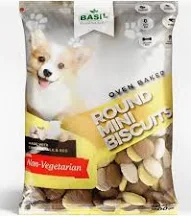 BASIL PUPPY DOG BISCUITS,ROUND SHAPED (NON VEG )