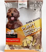 BASIL PUPPY DOG BISCUITS, BONE SHAPED ( NON VEG )
