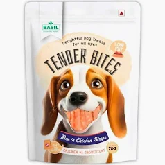BASIL TENDER BITES  Rice in Chicken Strips – Healthy & Soft Dog Treat